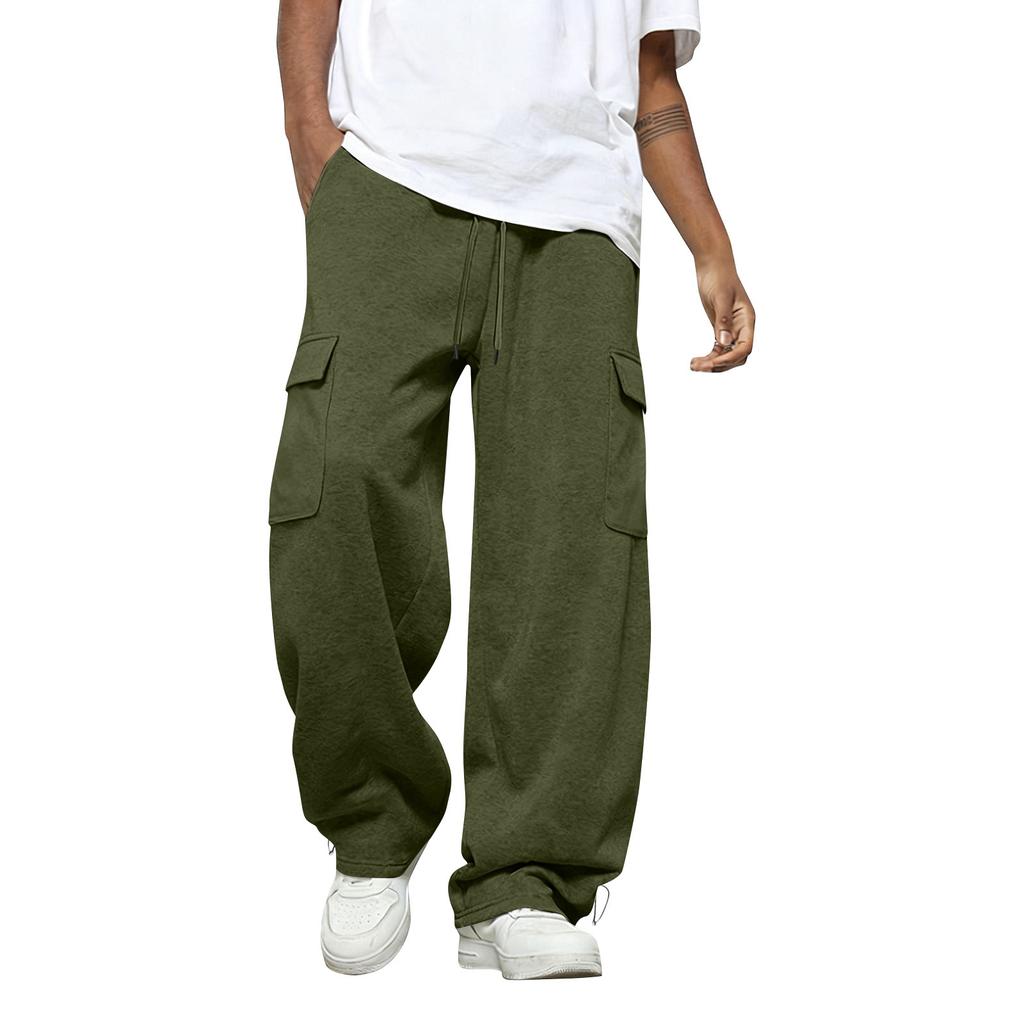 Мужские однотонные свободные спортивные штаны с широкими штанинами, мужские повседневные модные спортивные штаны