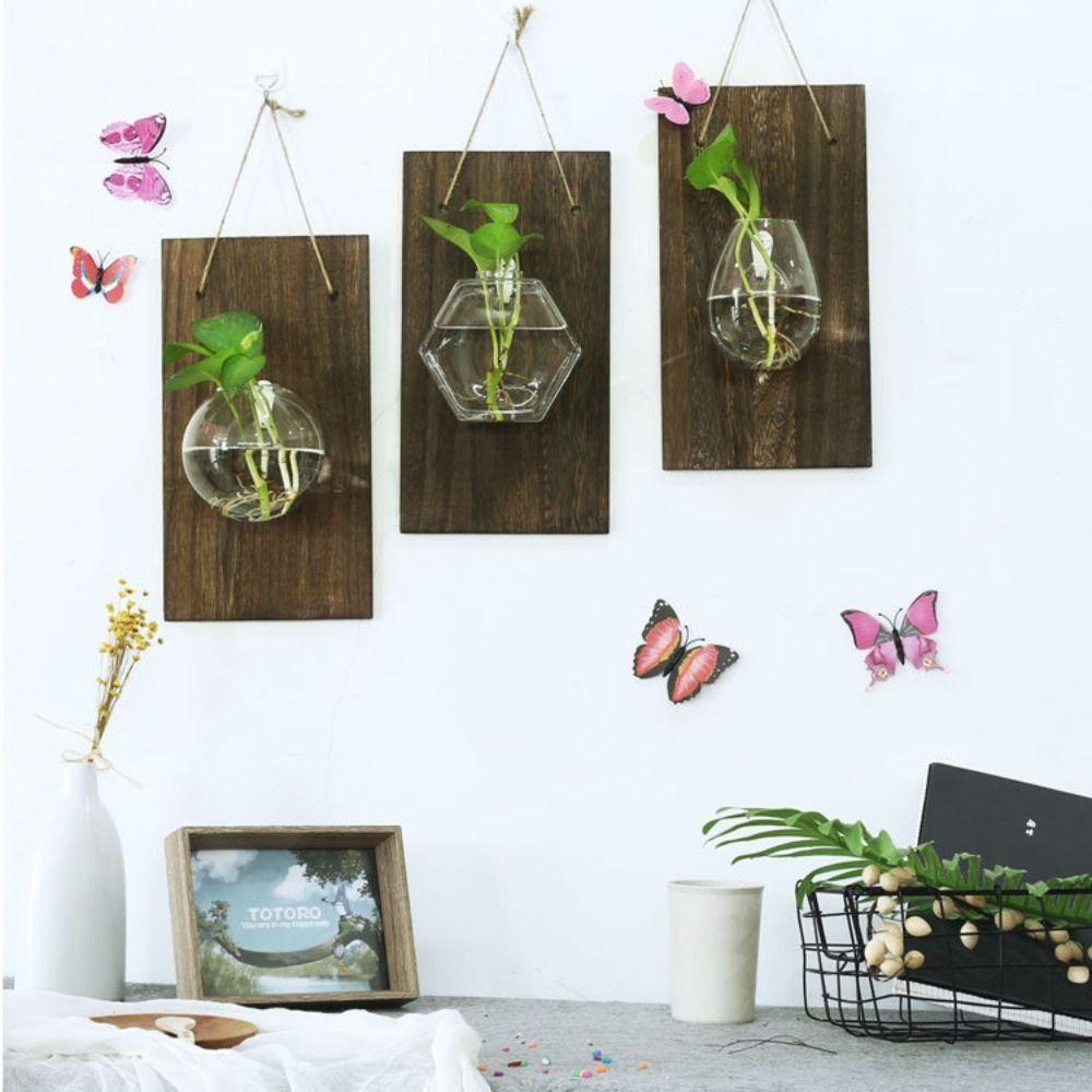 Vintage Wall Mount Glass Vase Creative Plant Flower Pots Aquarium Hydroponic Container Hotel