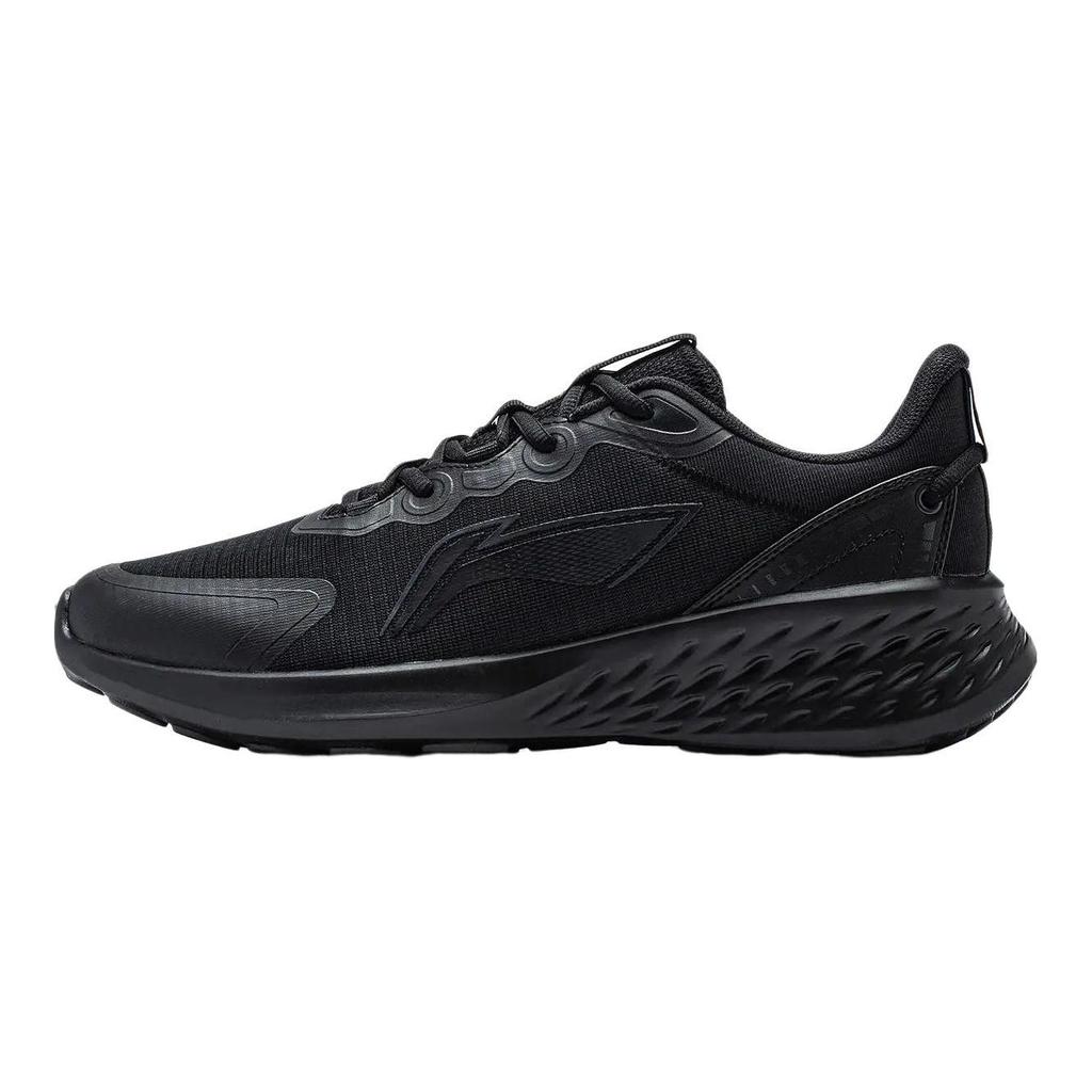 Li Ning Мягкие противоскользящие износостойкие низкие беговые кроссовки Мужские Черные ARST047-5