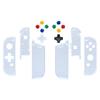 eXtremeRate Handheld Controller Shell Case Key for Switch Clear Housing for Switch OLED with Full Set Buttons (direction Version) Joy-Con, [Glacier