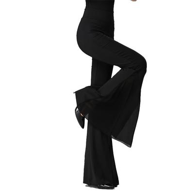 Элегантные широкие женские брюки, расклешенные брюки, тренировочный костюм для танца на пилоне, латиноамериканские брюки для бальных танцев живота