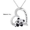 Женское ожерелье с полым сердцем, пандой, регулируемое, с подвеской в виде животного и букв, ювелирные изделия, подарки