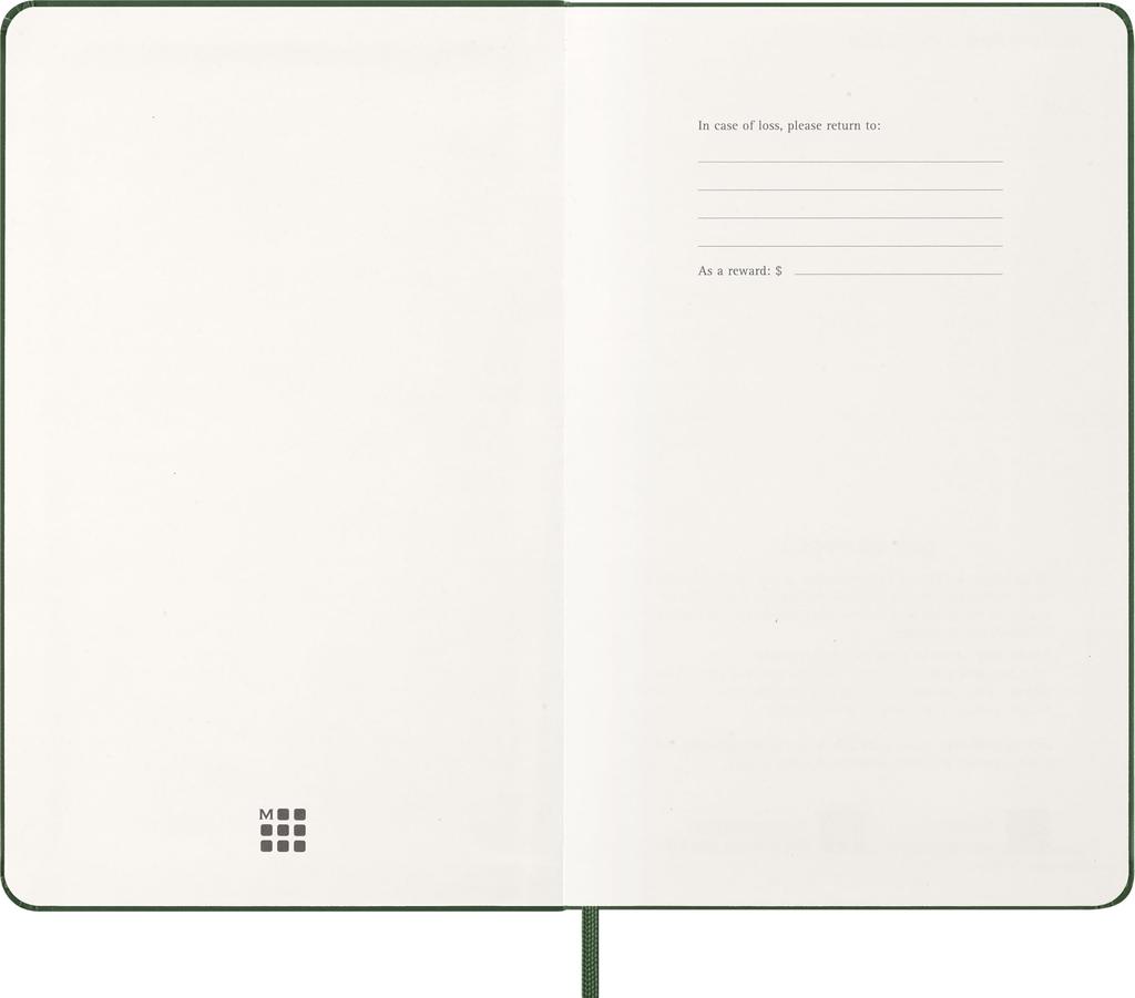 Moleskine 2026 Еженедельник Январь Большой размер Ш x 21 см Мирт DHK1512WN3Y26 Планировщик, 12-месячный дневник, Начало, (13см В), Твердый переплет, Зеленый,