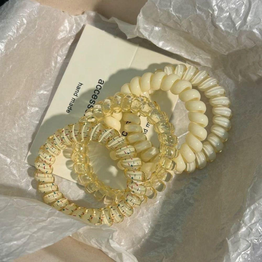 Hair Tie Stretch Sweet Elastic Hair Tie Hair Rope Multicolor Telephone Wire  Hair Accessories