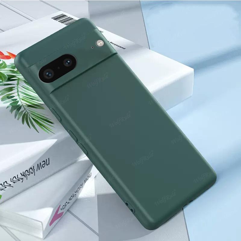 For Cover Google Pixel 7 Case Google Pixel 7 6 8 Pro 7A Capa Shockproof Liquid Silicone TPU Soft Cover Google Pixel 7 Pro Funda