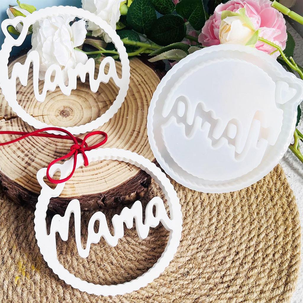 Mom Letter Silicone Candle Molds for Epoxy Resin Candle Soap Chocolate Fondant Hanging Decoration Mother Day Present