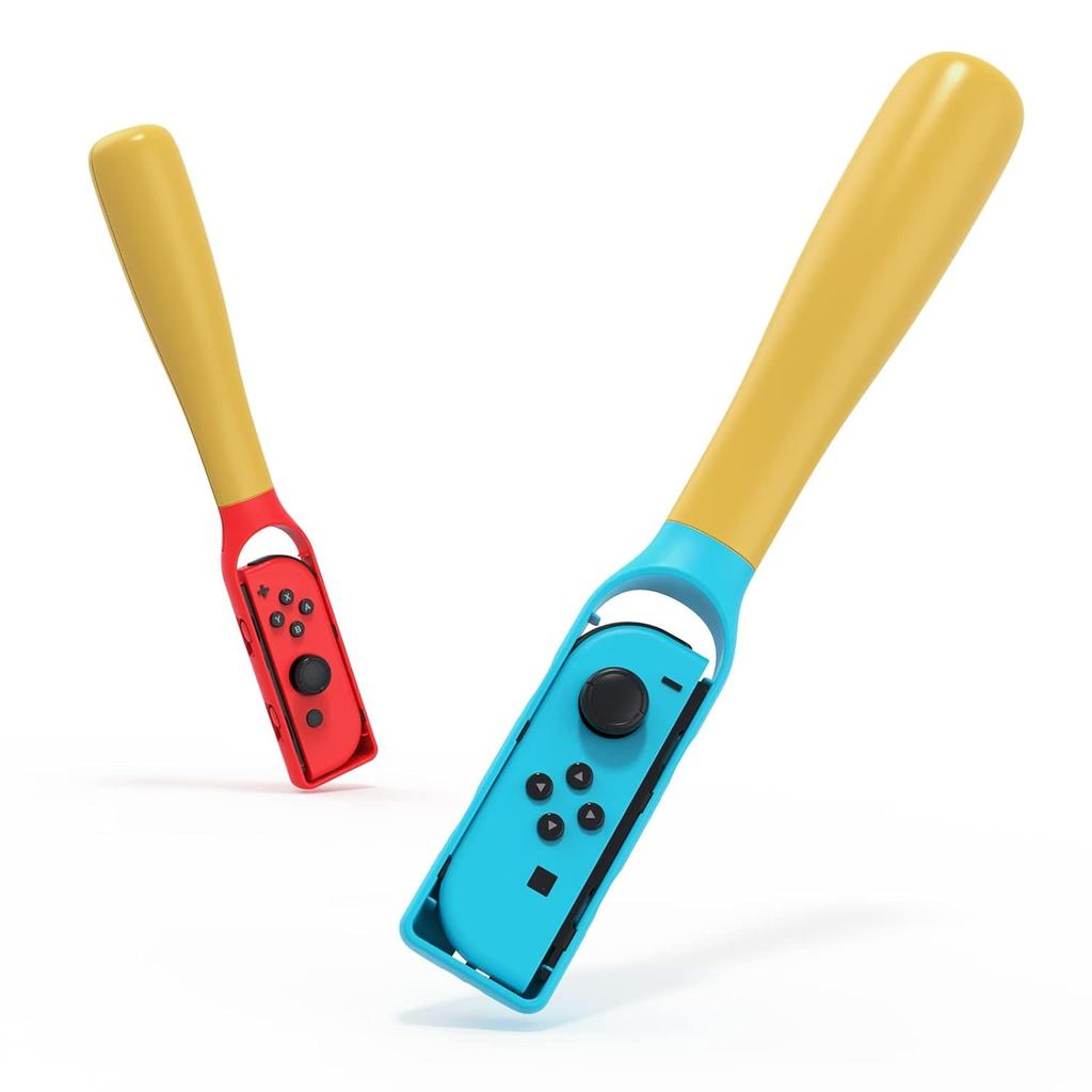 2Pcs Baseball Bat Handle Grips, TSV Baseball Stick Game Accessories Fit for Nintendo Switch/Switch OLED Joy-Con, Somatosensory Sports Game