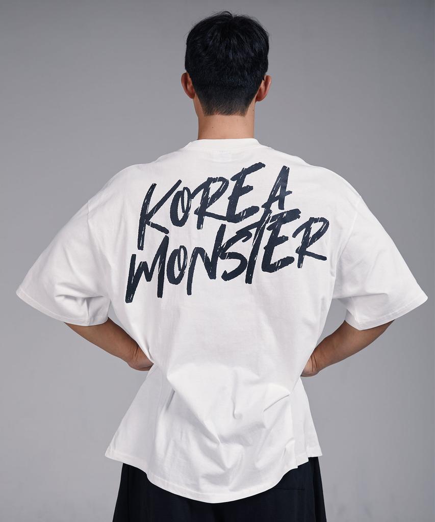 KOREAMONSTER Km06 Koreamonster Свободная футболка с коротким рукавом Белая