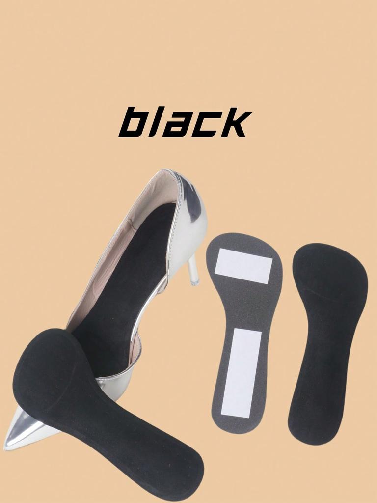 2pcs High Heeled Shoe Sole Pad Non Slip Breathable Half Size Pad Self Adhesive Washable