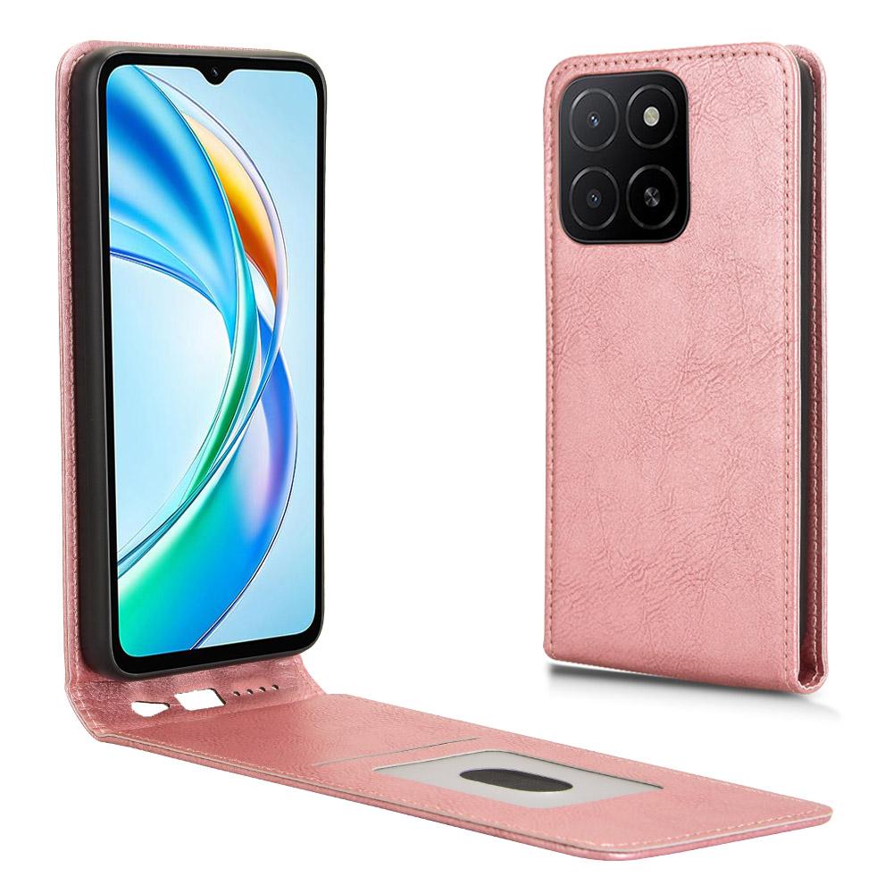 Чехол для Honor X5b/X5b Plus с отделением для карт, магнитный вертикальный откидной кожаный чехол для телефона