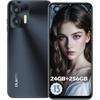 Телефон Портативный OUKITEL C35 24 ГБ+256 ГБ Экран 6.56" 5150 мАч Смартфон Дешевый Android 13 Камера 50 МП Две SIM-карты 4G/GPS Черный
