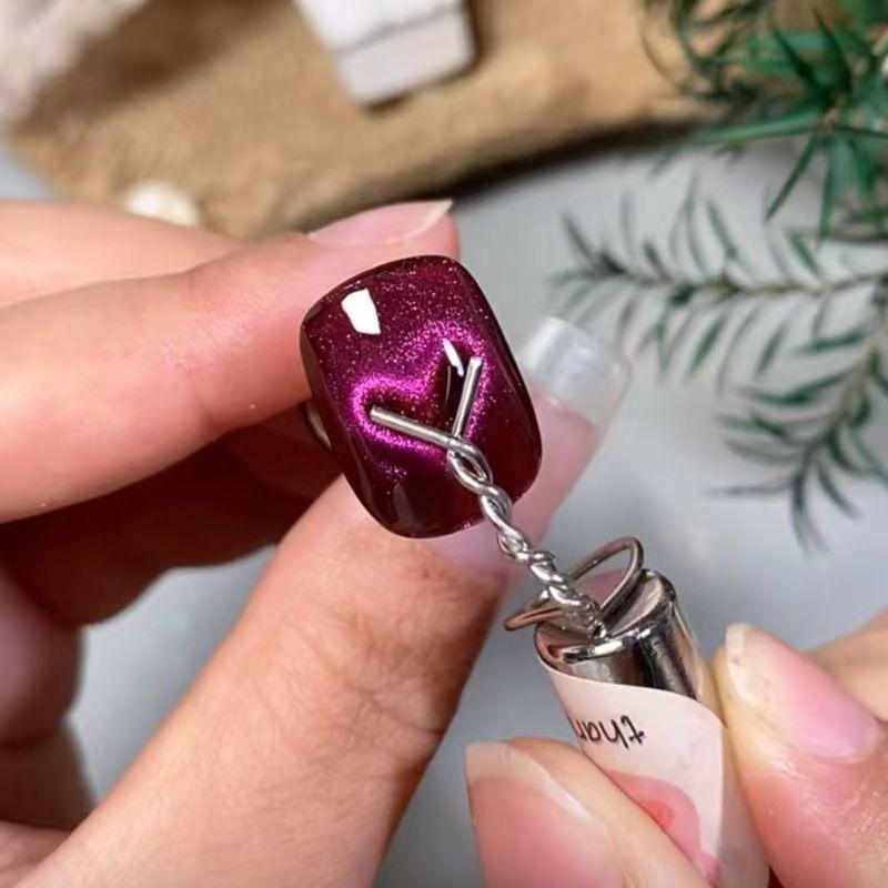 Волшебная магнитная доска в форме сердца с полосками Инструмент для дизайна ногтей УФ-гель-лак для ногтей «кошачий глаз»