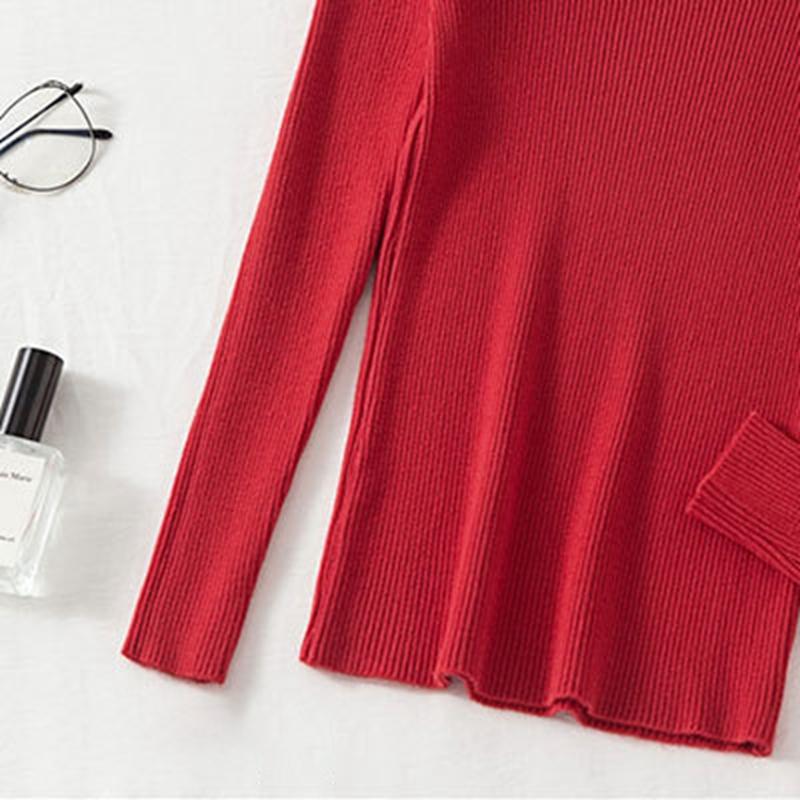 Женские пуловеры с высоким воротником на весну, осень и зиму, свитера, джемпер, рубашка для начинающих, короткий рукав с короткими рукавами, обтягивающий низ, вязаный шикарный однотонный один размер