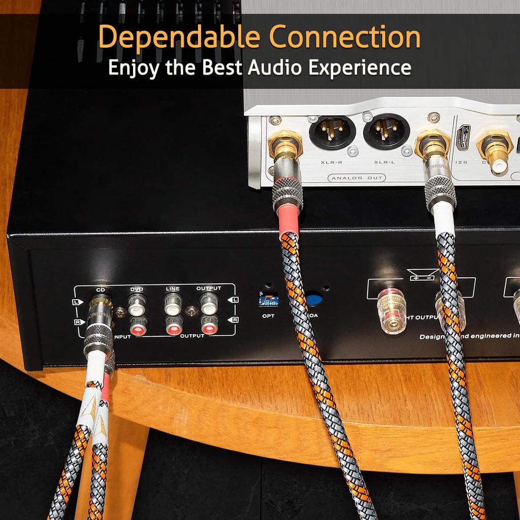 UCINNOVATE RCA-RCA RCA аудио стерео мужчина-мужчина с позолоченными разъемами для стерео домашних фонокорректоров High-End Hi-Fi кабель, кабель 0,5 м/1,64 фута,