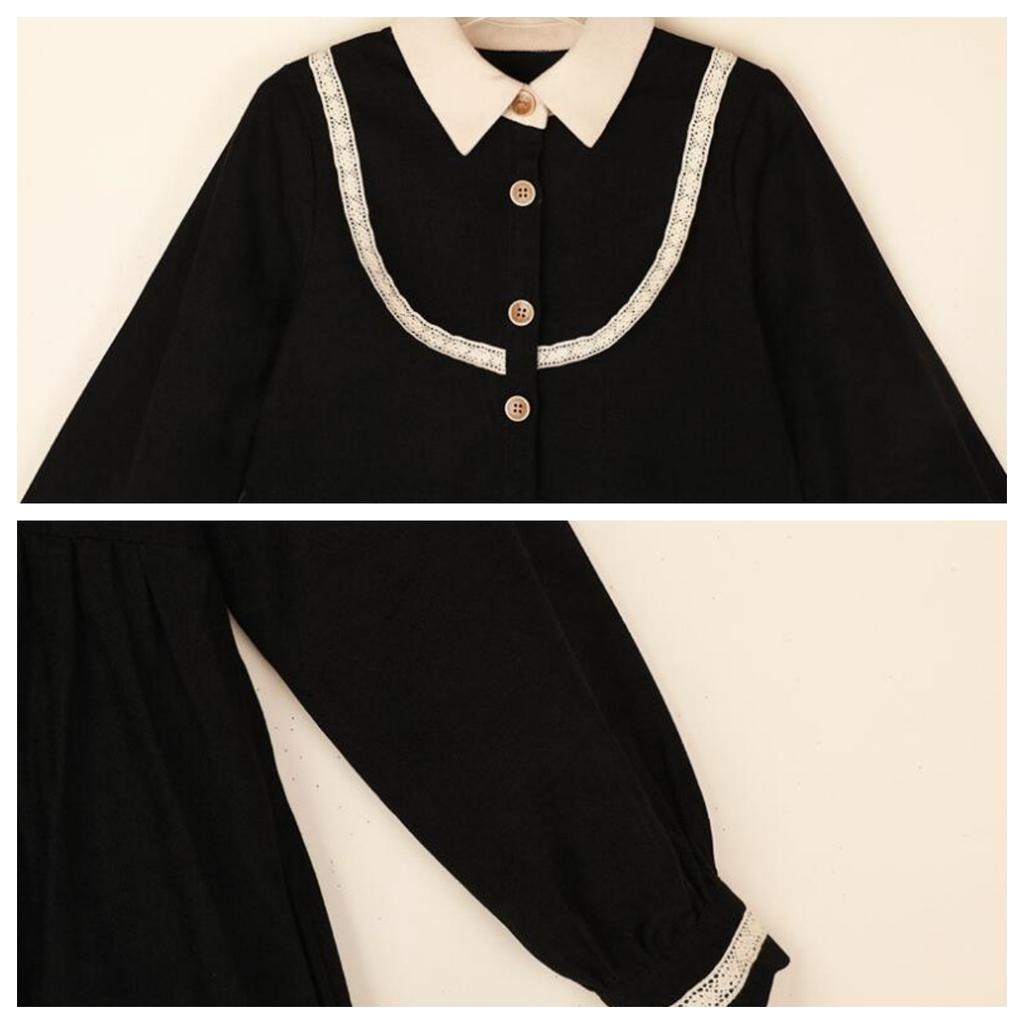 Girl Preppy Style Long Sleeve Dress Blouse Collar