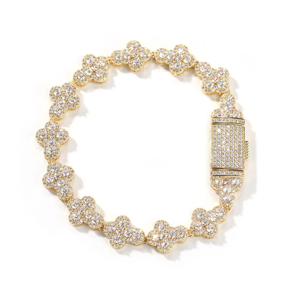LUOYAN Brass Zircon Inlaid Link Chain Necklace & Bracelet Set for Men and Women