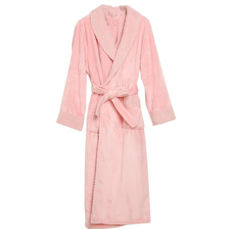 Женский зимний термохалат длинный женский толстый теплый коралловый флисовый кимоно банный халат больших размеров ночные рубашки невесты халат