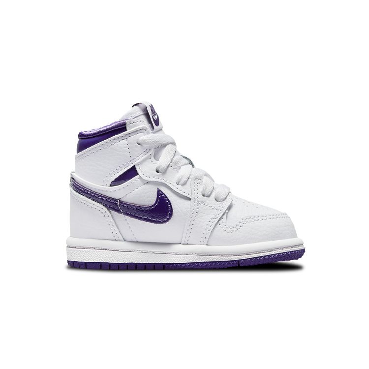 Air Jordan 1 Retro High OG TD Court Purple Детские кроссовки Белые CU0450-151