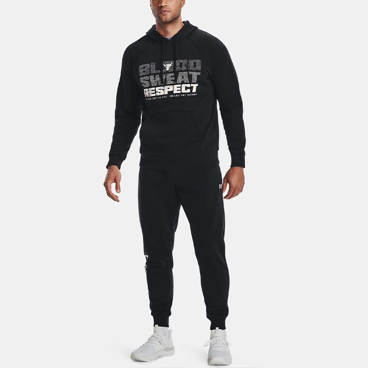 Under Armour Johnson Series Logo Fleece Training Hoodie Men Black 1367109-001