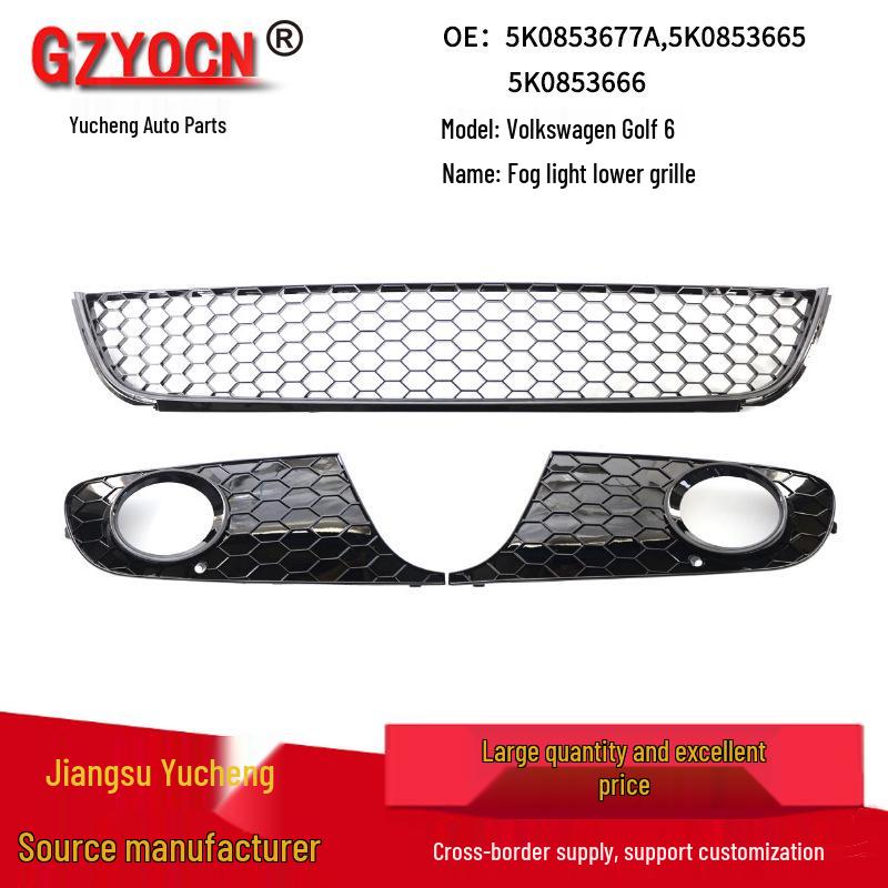 Volkswagen Golf 6 MK6 Honeycomb Style Front Bumper Grille & Fog Light Frame