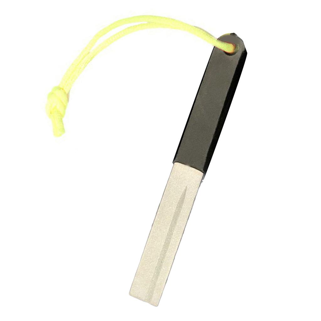 Камень для заточки рыболовных крючков Портативный шлифовальный инструмент Зернистость мелкая средняя Точилка для рыболовных крючков Алмазный напильник с брелоком