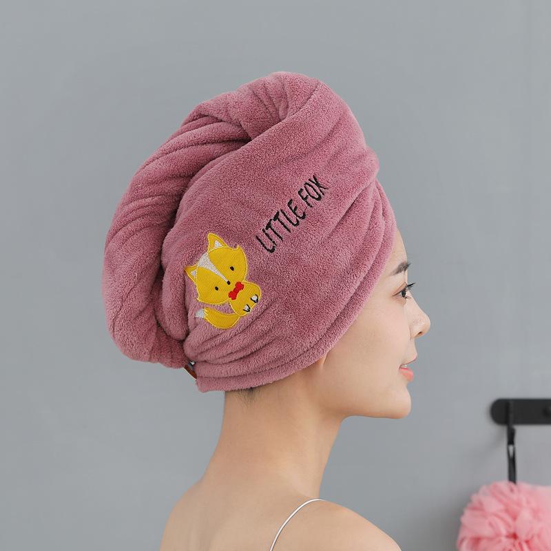 Волшебная шапочка для душа из микрофибры, двухслойное вышитое полотенце, шапочки для ванны, шапочка для сухих волос, быстросохнущая мягкая шапочка для леди, тюрбан