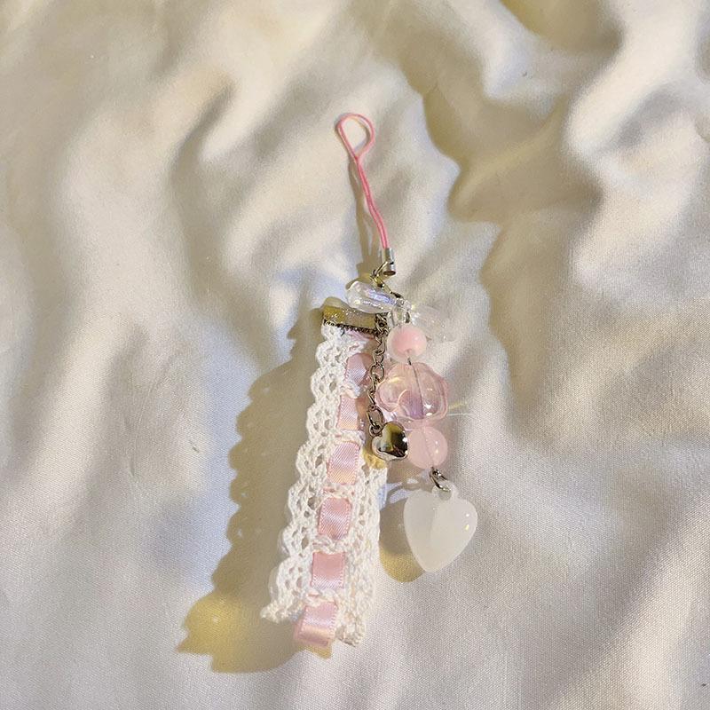 DIY маленький свежий хрустальный бант цветы любовь жемчужный браслет женская любовь цепочка для мобильного телефона защита от падения аксессуары для мобильных телефонов