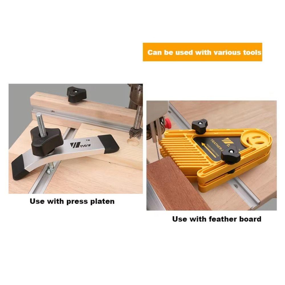 Ограничительный желоб из цинкового сплава с алюминиевым желобом, винт Т-образный паз, крепление для углового фрезерного стола