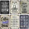 Кофе Металлическая Жестяная Табличка Винтажная Металлическая Табличка с Меню Забавная Металлическая Табличка Декоративная Тарелка Домашний Бар Кафе Стена Индустриальный Декор