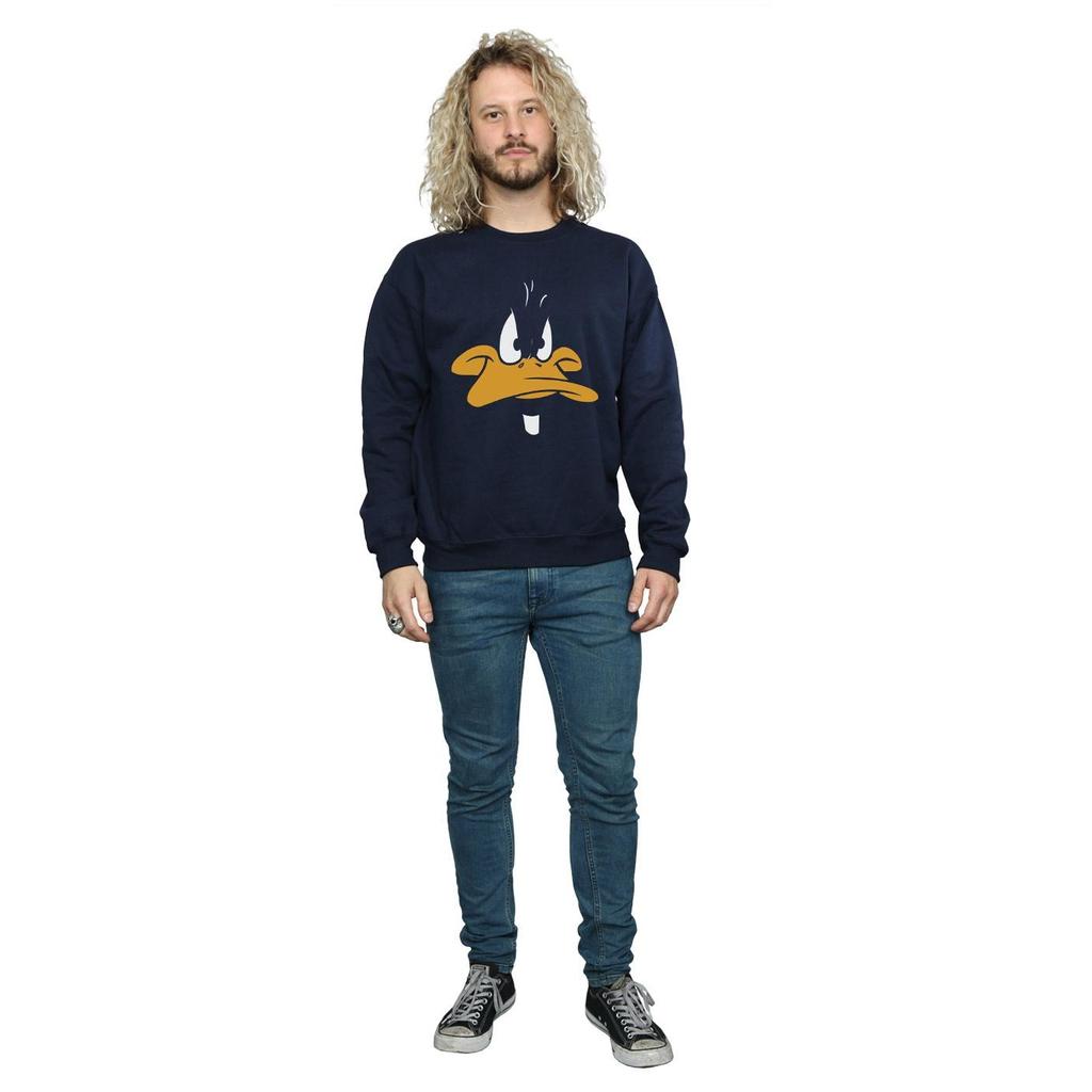 Looney Tunes Mens Daffy Duck Face Sweatshirt