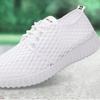 Mesh Shoes Women Breathable Comfortable Summer Hollow Mesh Cloth Shoes Sports Casual All-match Flat Bottom Single Shoes