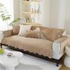 Thicken Plush Sofa Cover Living Room Skin Friendly Jacquard Sofa Towel Anti-slip Solid Color Sofa Protector Slipcovers Removable