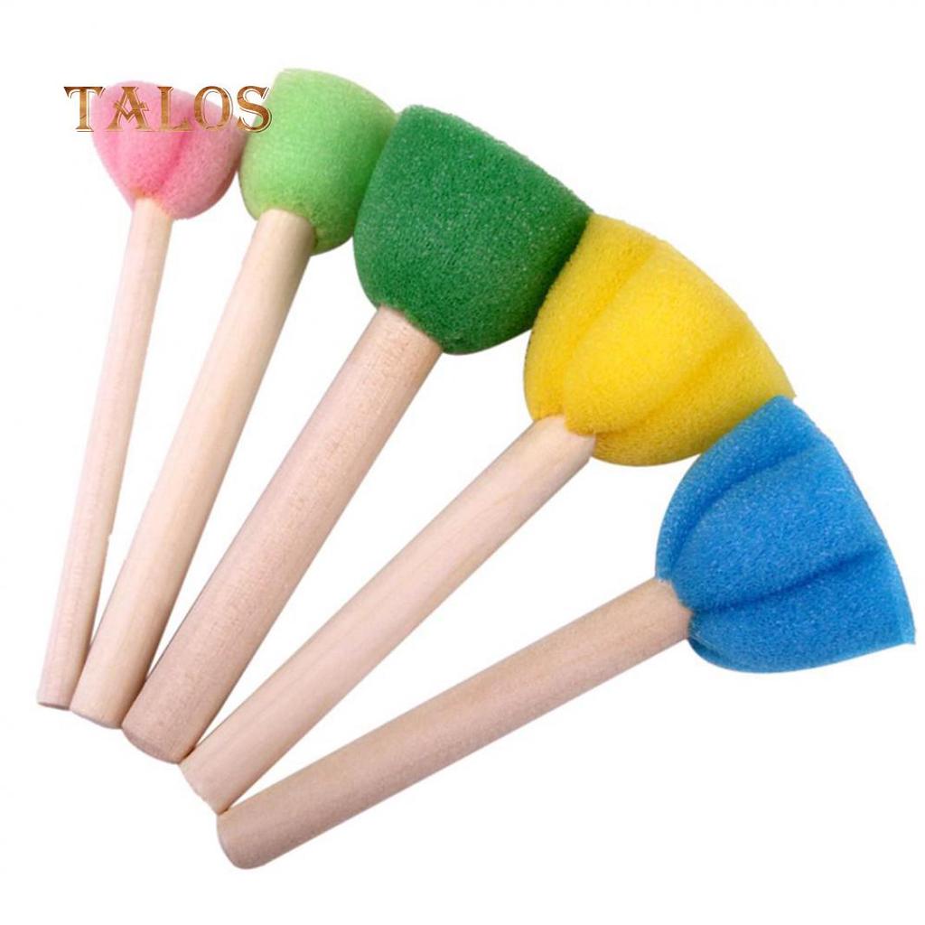 OUGEYA 5Pcs Wooden Sponge Painting Brushes DIY Graffiti Tools Kids Educational Toys