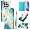 Blue Flower Forest Luxury Painted Leather Case Wallet PU Leather Book Style Cover for Oneplus 9R,8T,Nord CE2 5G,Nord 2T,Nord N300,Oneplus 11 12...