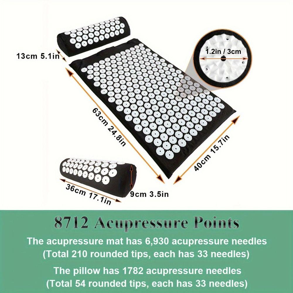 Pillow Set Acupressure Massage Mat and Pillow Non-Slip Acupressure Yoga Mat Pilates