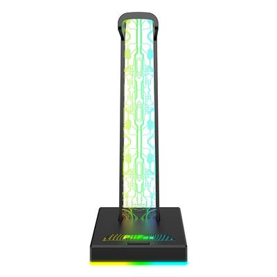 RGB Подставка для наушников Держатель Стойка 10 световых эффектов Поддержка гарнитуры Экономия места Настольный органайзер Вертикальный кронштейн Вешалка