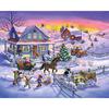 Алмазная картина Украшение дома Снежный пейзаж Санта и снеговик Вышивка стразами Вышивка крестом