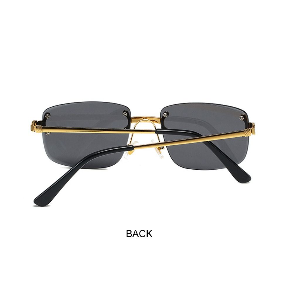 High Quality Cut Edge Rectangular Sunglasses Rimless Gradient Lens Shades for Women & Men