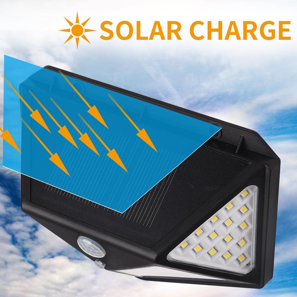 Solar 100 LED Motion-Sensor Outdoor Wall Light