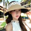 New big brim straw empty top hat women's summer seaside beach sun hat UV protection sun protection hat