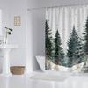 1 шт. Водонепроницаемая шторка для душа с принтом соснового леса, перегородка для ванной комнаты, занавеска для двери, защита приватности, с 12 крючками, несколько размеров