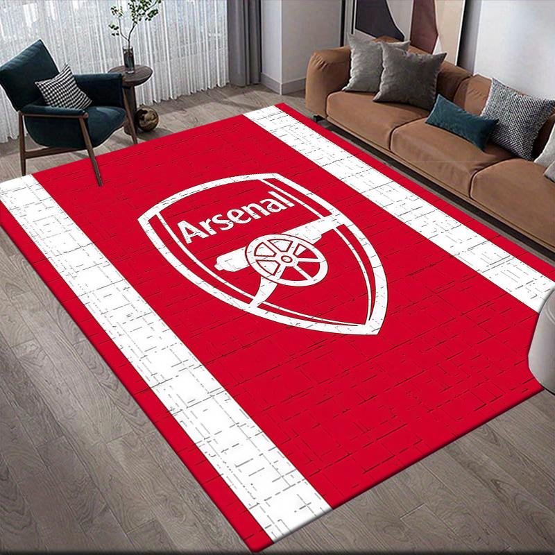 Arsenal F.C Flannel Pattern Square Carpet,Area Rug,Carpet Rug for Living Room Bedroom Sofa Playroom Decor,Non-slip Floor Mat