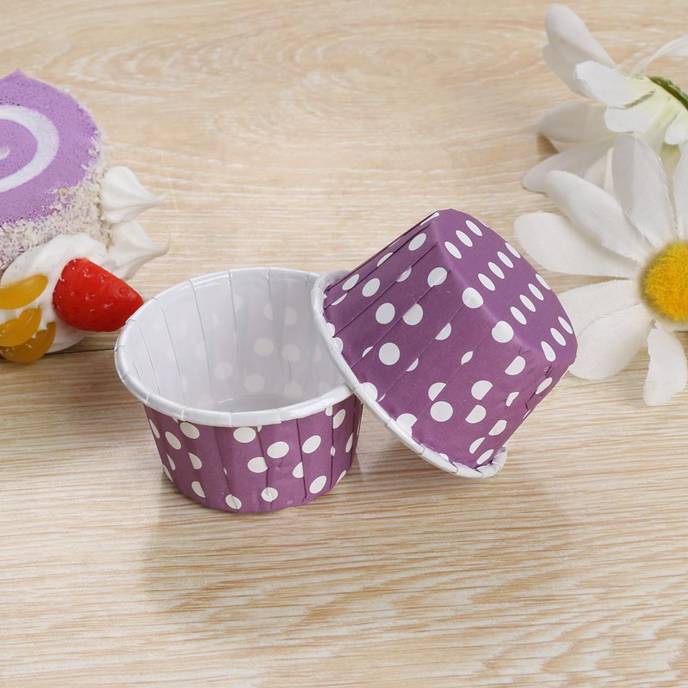 100PCS Colorful Bakeware Dot Decorate Muffin Cup Pan Case Paper Cupcake Liner Baking Wrapper