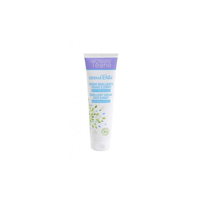Crème Emolliente Bio - Téane - Dermabébé - 150ml - Sans Parabène - Pour Tous Types de Peau