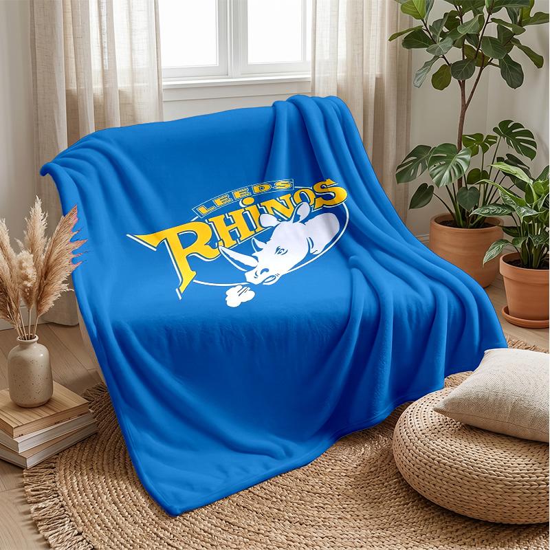 Фланелевое флисовое одеяло Leeds Rhinos Уютное теплое плед для дивана кровати путешествий Всесезонное использование