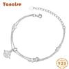 Танциз Стерлингового Серебра 925 пробы с Цирконом Браслет Ювелирные Изделия Геометрический Бисер Цепи Браслеты Мода Изящный Свадебный Подарок для Подруги Женщины