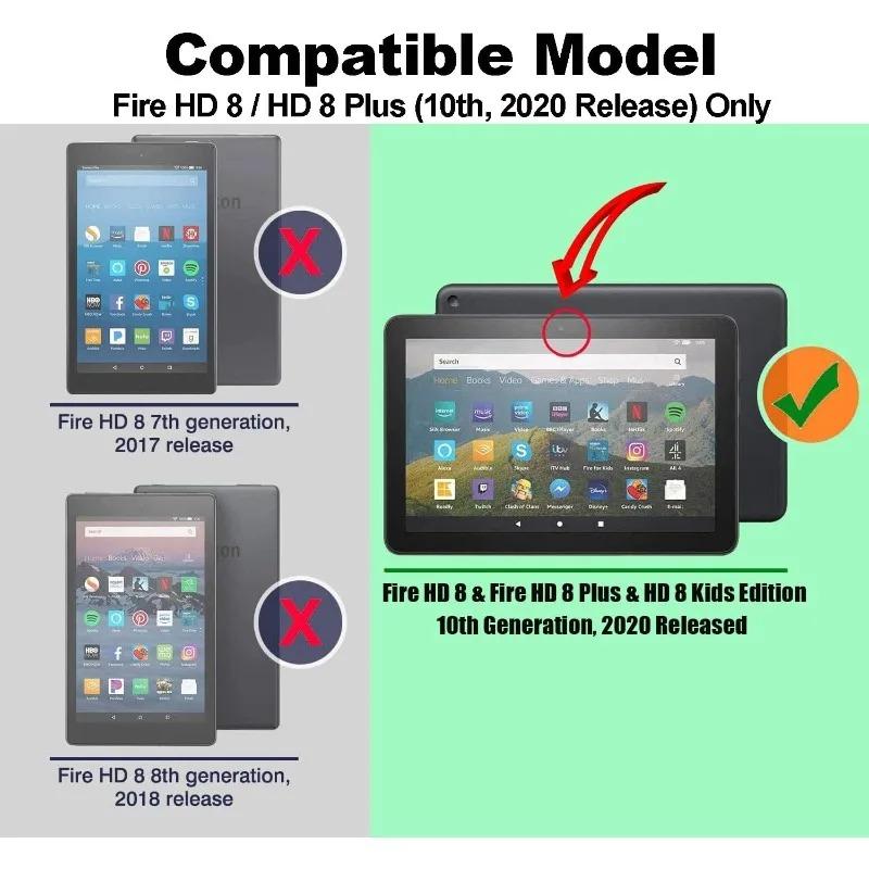 Новый чехол для планшета для всех новых Fire HD 8 Fire HD 8 Plus Совместим только с 8-дюймовой 10-й версией, выпущенной в 2020 году