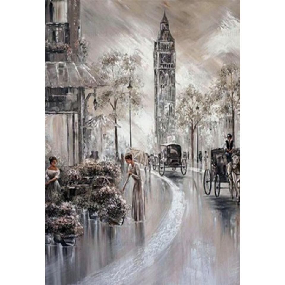 5D Красота Искусство DIY Пейзаж Алмазная картина Набор для вышивки крестом Полный круглый Алмазная вышивка Мозаика Декоративная живопись