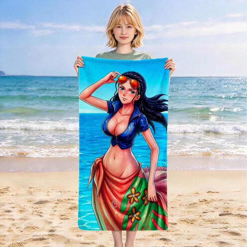 Mermaid Sun Stylish Digital Printing Beach Towel Quick‑Drying Absorbent Blanket for Beach Pool Gym Travel C334
