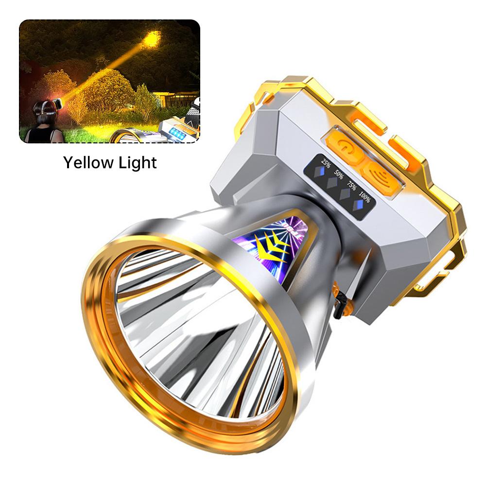 LED Headlight Flashlight Light Source Rechargeable Camping Headlamp Hunting Head Light Torch Fishing Head Lamp Power Display